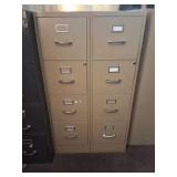2 tan 4 drawer file cabinets. Buyer must move