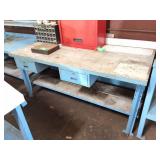 HEA YBWORK BENCH - WOOD AND METAL- 2 DRAWERS-
