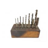 DRILL BIT AND TAP SET- IN WOODEN ORGANIZER