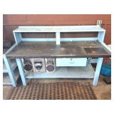 FORT STEUBEN HEAVY STEEL WORK BENCH- WITH TOP AND