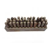1/2"- LETTER AND NUMBER STAMPS- IN WOODEN TRAY