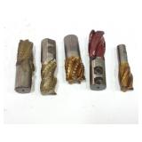 SPIRAL CUTTING TOOLS - END MILLS- 5 ITEMS WITH