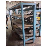 HEAVY METAL SHELF WITH WOODEN SHELVES-