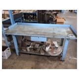 HEAVY STEEL  WORK BENCH - NO CONTENTS-