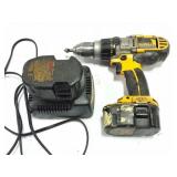 DEWALT CORDLESS DRILL - CHARGER AND 2 BATTERIES-
