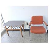 PADDED CHAIR AND TABLE