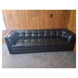 VINTAGE BLACK LEATHER COUCH- GOOD CONDITION