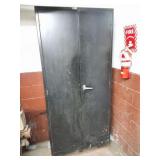BLACK METAL CABINET WITH GRINDING WHEEL CONTENTS