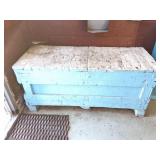 HEAVY DUTY WOOD -BENCH APPROXIMATELY 5 FOOT WIDE