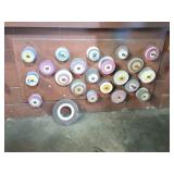 Assorted grinding wheels contents of wall