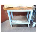 HEA YBSTEEL TABLE- BENCH- APPROXIMATELY 2 FOOT BY
