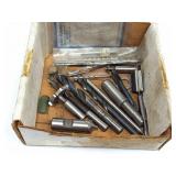 Assorted end mills, taps and reamers