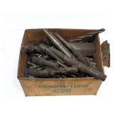 DRILL BITS AND CUTTERS LOT- CONTENTS OF BOX
