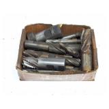 END MILLS AND CUTTERS ASSORTED BOX LOT- CONTENTS