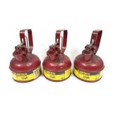 3- JUSTRITE SAFTEY CANS-1 PINT EACH