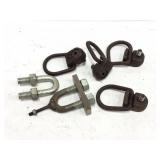 Pivot lifting plates tie-down D-rings, U-bolts