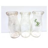 THREE-DERROIT DAIRY - HALF PINT 3 CENT BOTTLES