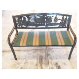 METAL- FARM SCENE PARK BENCH