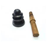 REN - VINTAGE INSULATOR- WITH WOODEN HOLDER