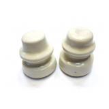 2- VINTAGE WHITE PORCELAIN INSULATORS- ONE IS