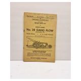 MASSEY HARRIS NO 28 GANG PLOW PARTS LIST