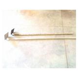2- LONG HANDLE HOES