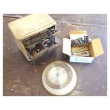 1/4'- SOCKETS AND TOOLS- SAW BLADES AND ORGANIZER