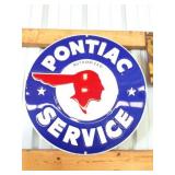PONTIAC SERVICE EMBOSSED SIGN- 24 INCHES IN