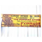 EVINRUDE MOTOR VINTAGE EMBOSSED SIGN-
