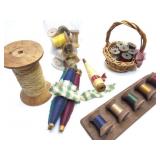 VINTAGE SEWING MACHINE ITEMS AND DECOR