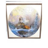 TRAIN PUZZLE WALL HANGING FRAMED-APPROXIMATELY 24
