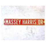 MASSEY HARRIS DRIVE EMBOSSED ROAD SIGN- METAL-