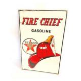 TEXACO FIRE CHIEF GASOLINE-PORCELAIN-