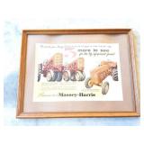 MASSEY HARRIS VINTAGE ADVERTISING FRAMED-
