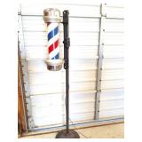 VINTAGE BARBER POLE- WORKS- APPROXIMATELY 6 FOOT