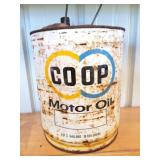 CO-OP MOTOR OIL- 5 GALLON VINTAGE CAN