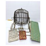 VINTAGE BINGO ROLLER WHEEL AND SUPPLIES