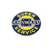 CHEVROLET SUPER SERVICE- PORCELAIN SIGN-
