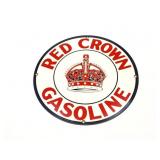 RED CROWN GASOLINE- PORCELAIN SIGN- APPROXIMATELY