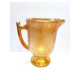 CARNIVAL GLASS SCALED PITCHER- APPROXIMATELY 8