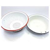 ENAMEL WARE STRAINER AND BOWL