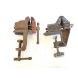 2- MINI VISES- APPROXIMATELY 6 INCHES LONG TOTAL