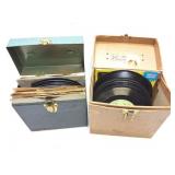 VINTAGE 45'S IN TWO ORIGINAL   CASES