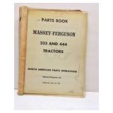 MASSEY HARRIS 333 AND 444 PARTS BOOK