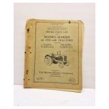 MASSEY HARRIS 44 44k tractor  parts list