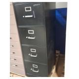 BLACK METAL 4 DRAWER FILING CABINET