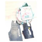 BACK PACK- NEW DRESS A D TWO NEW PAIS OF GIRLS