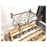 GLASS TOP METAL TABLE