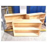 3 CHILDS WOODEN BOOK CASES
