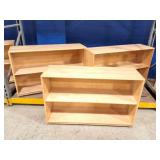 3 CHILDS WOODEN BOOK  CASES